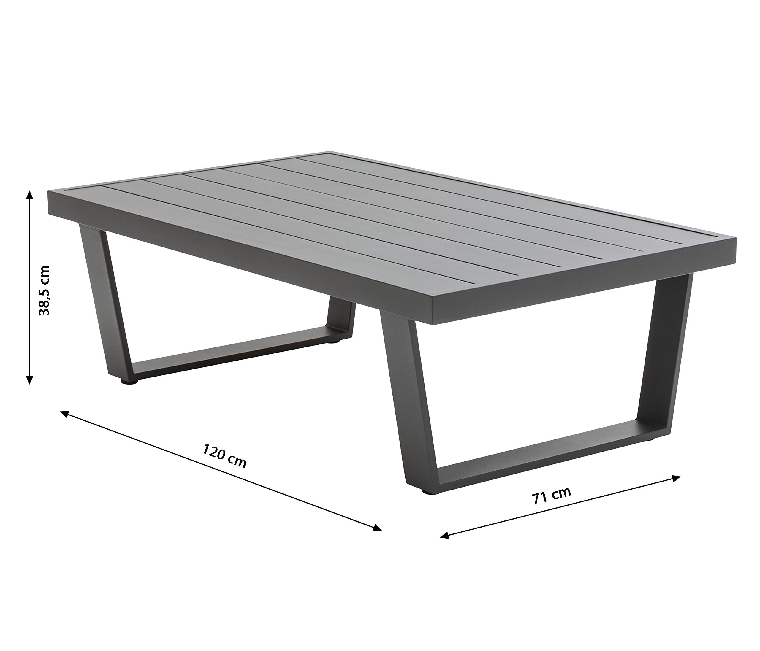 Dehner Bellevue Gartenlounge 3-teilig dunkelgrau Polster
