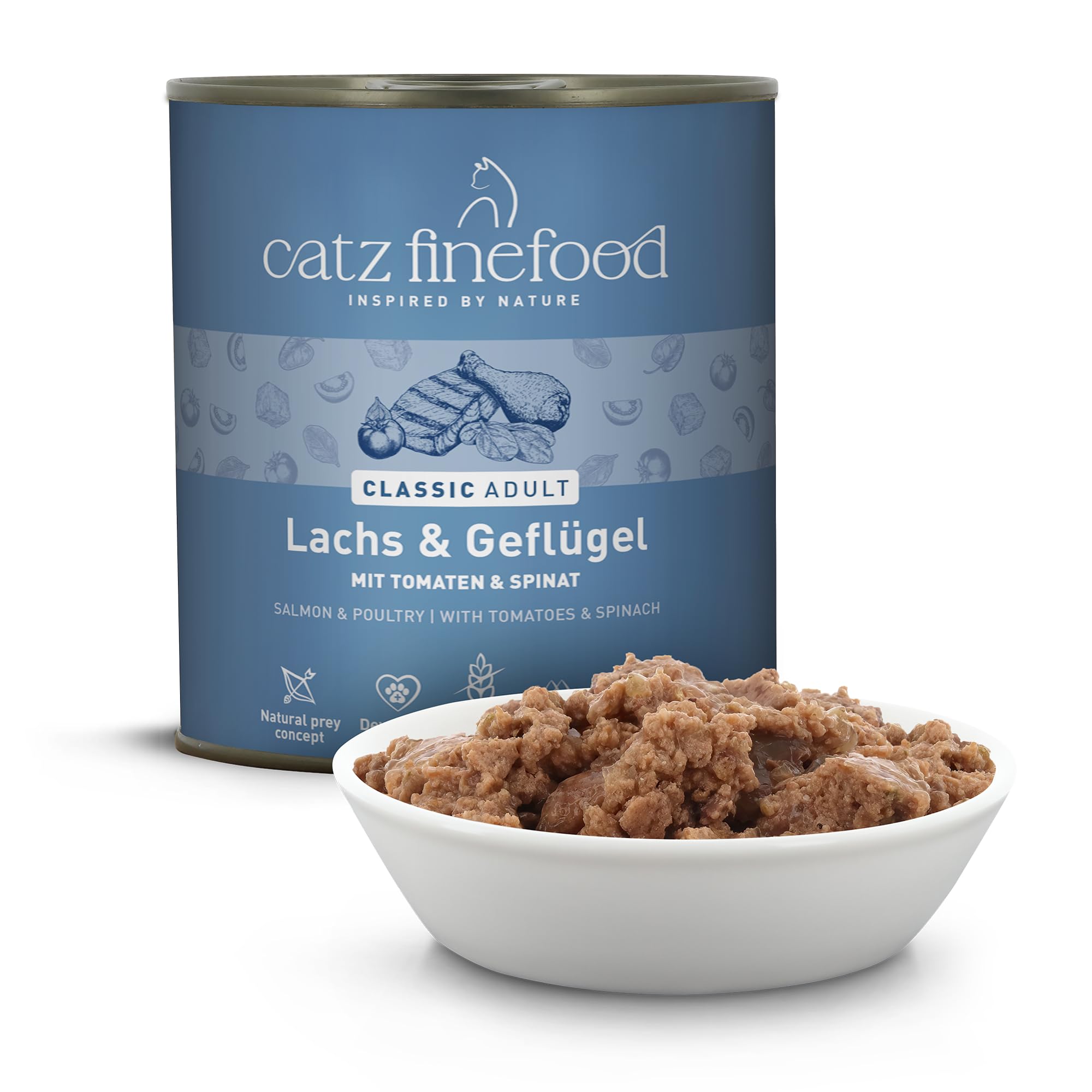 catz finefood N° 5 Nassfutter Lachs Geflügel 6x800g getreidefrei
