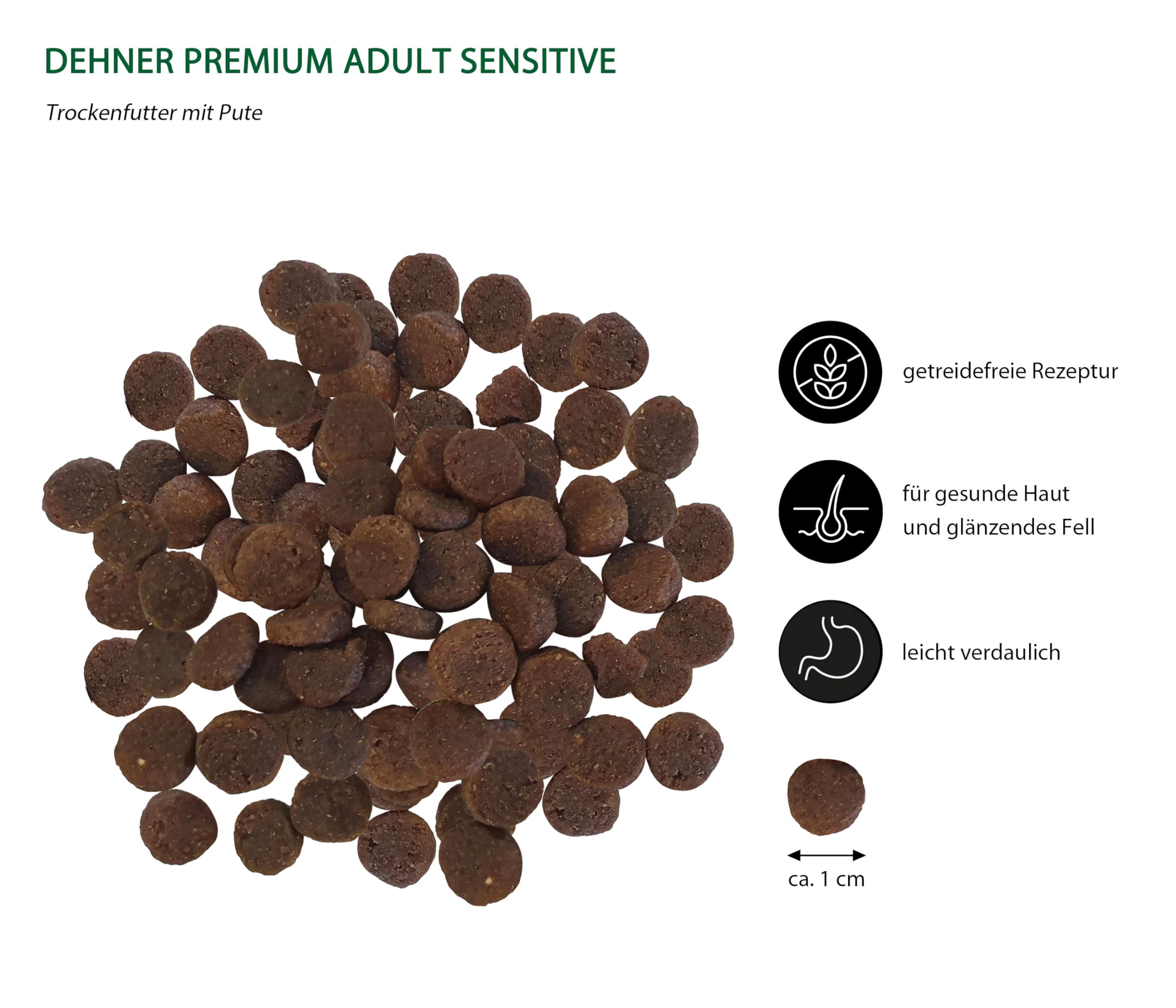 Dehner Premium Sensitive Adult Trockenfutter Pute 2 kg getreidefrei