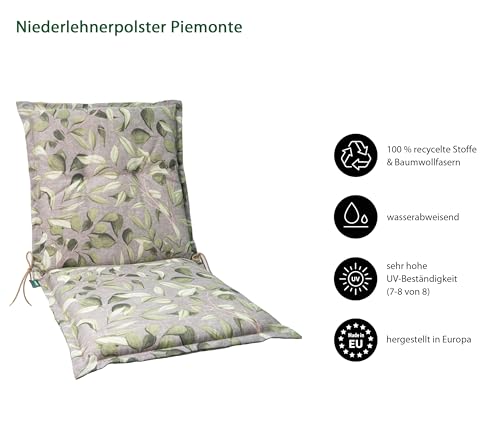Dehner Piemonte Niederlehnerpolster taupe-grün wasserabweisend