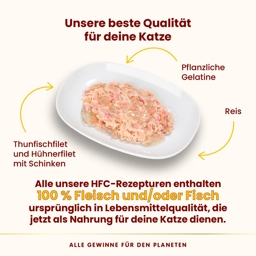 Almo Nature HFC Jelly Thunfisch-Huhn Nassfutter 24x55g Schinken