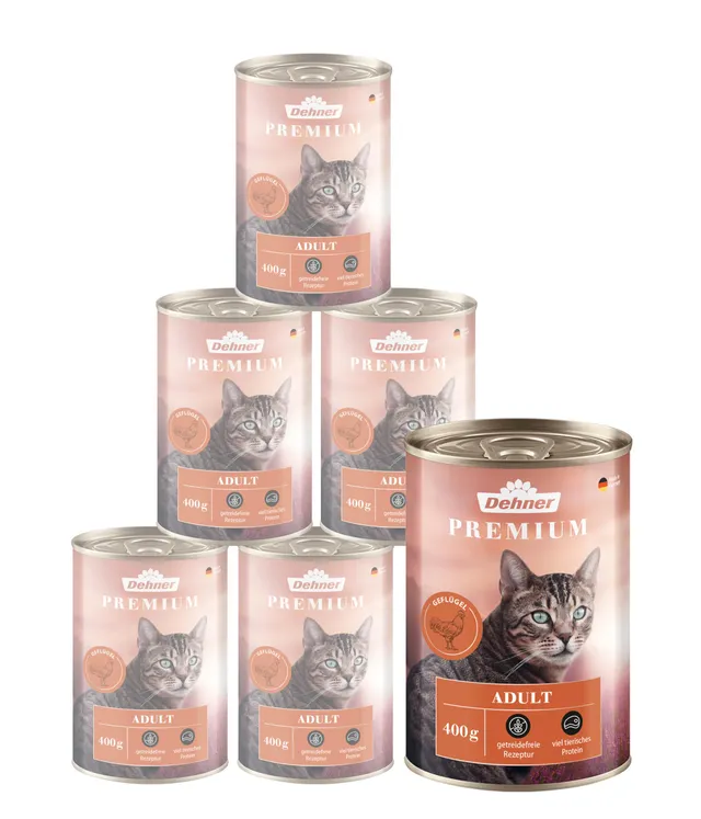 Dehner Premium Lovely Adult Nassfutter Geflügel 6x400g getreidefrei