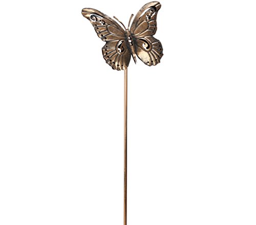 Dehner Premium Lovely Gartenstab Schmetterling Kupfer 5 Stück