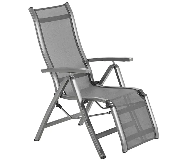 Dehner Relaxstuhl Chicago grau 110x69,5x63,5 cm Alu verstellbar