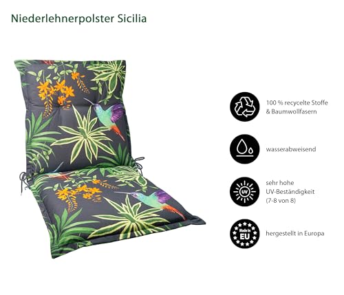 Dehner Sicilia Niederlehnerpolster Stuhlkissen dunkelgrau