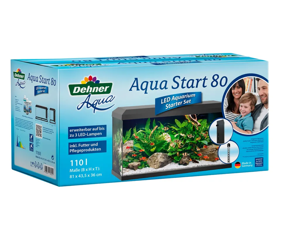 Dehner Aqua Start 80 Aquarium Starterset 110 L LED Komplett