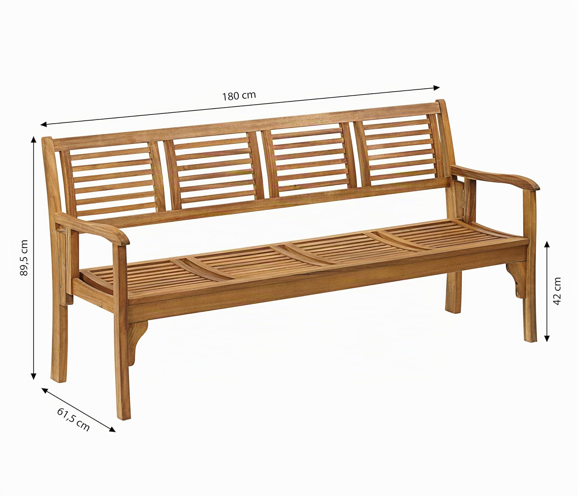 Dehner Klappbank Douglas Gartenbank Natur 180 cm 4 Personen