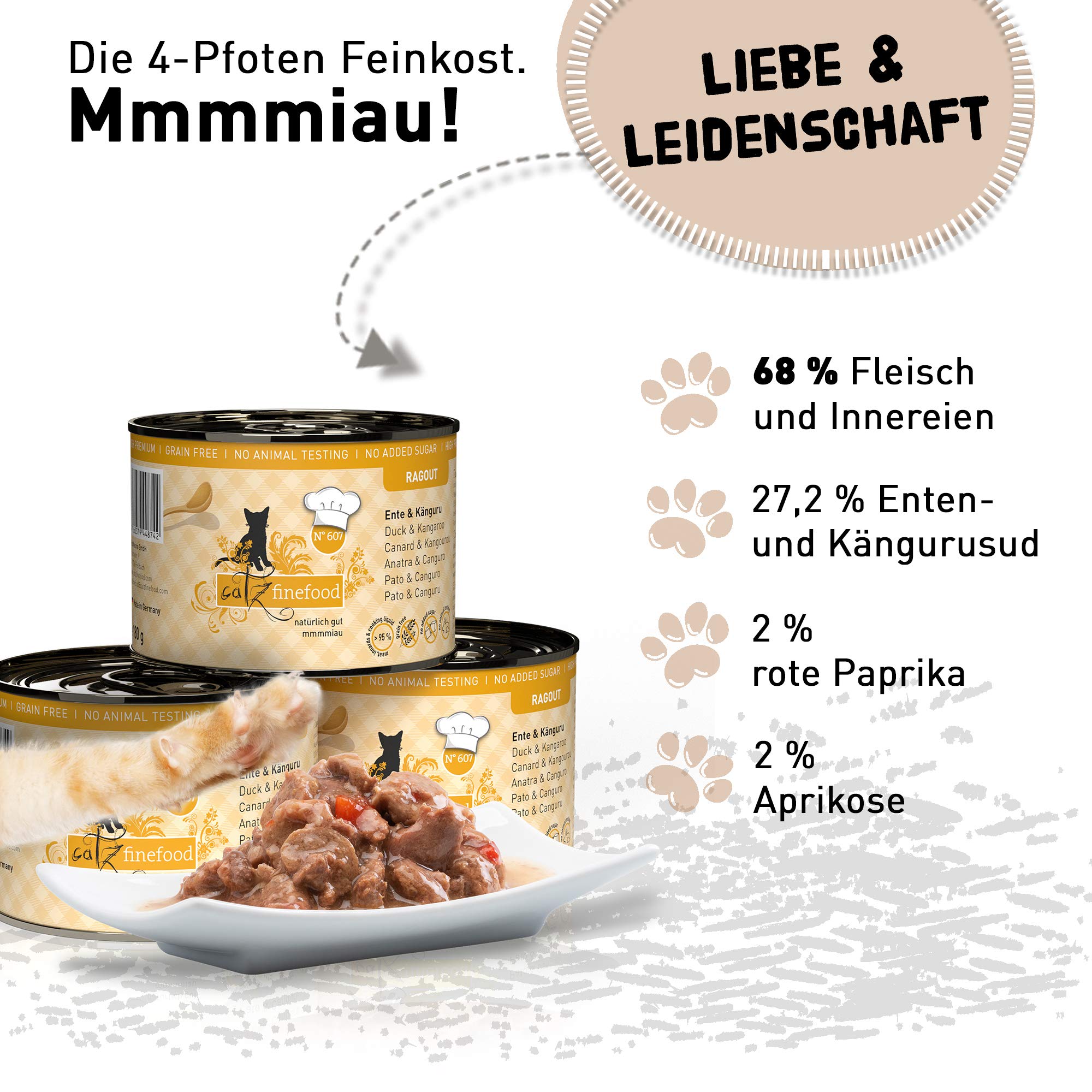 catz finefood Ragout N607 Känguru Ente Nassfutter 6x190g