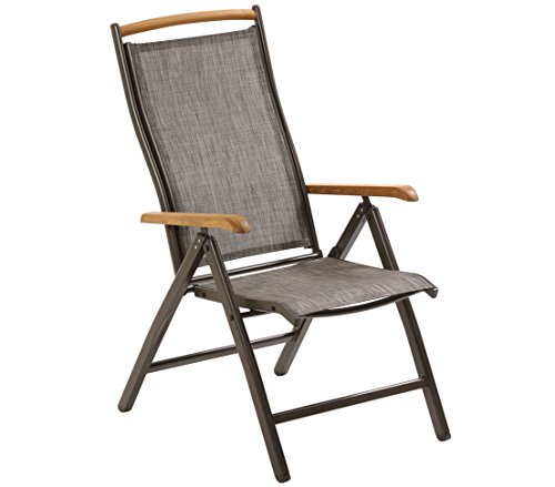 Dehner Calais Klappsessel anthrazit 110cm Teak verstellbar