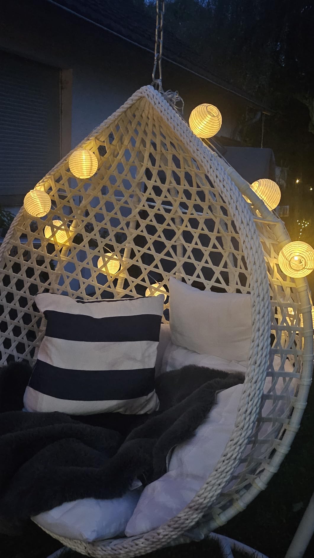 Dehner Lampion Solar-Lichterkette 240 cm weiß Nylon