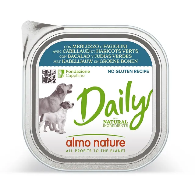 Almo Nature Daily Kabeljau Bohnen Hundenassfutter 300g glutenfrei