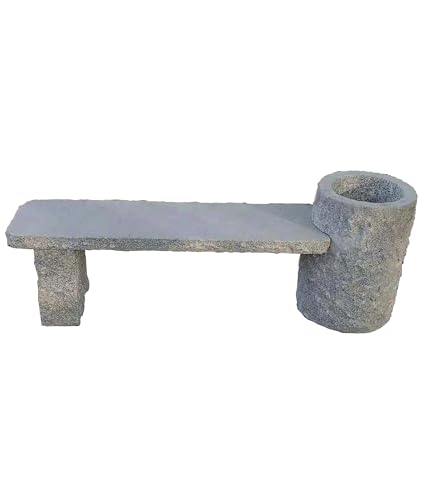 Dehner Flora Gartenbank Granit grau bepflanzbar