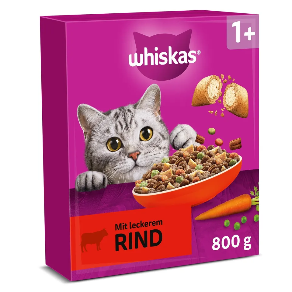 Whiskas mit Rind Trockenfutter 5x800 g Adult