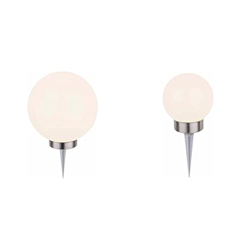 Dehner Solarleuchte Kugel weiß Farbwechsel 2er Set 15+30 cm