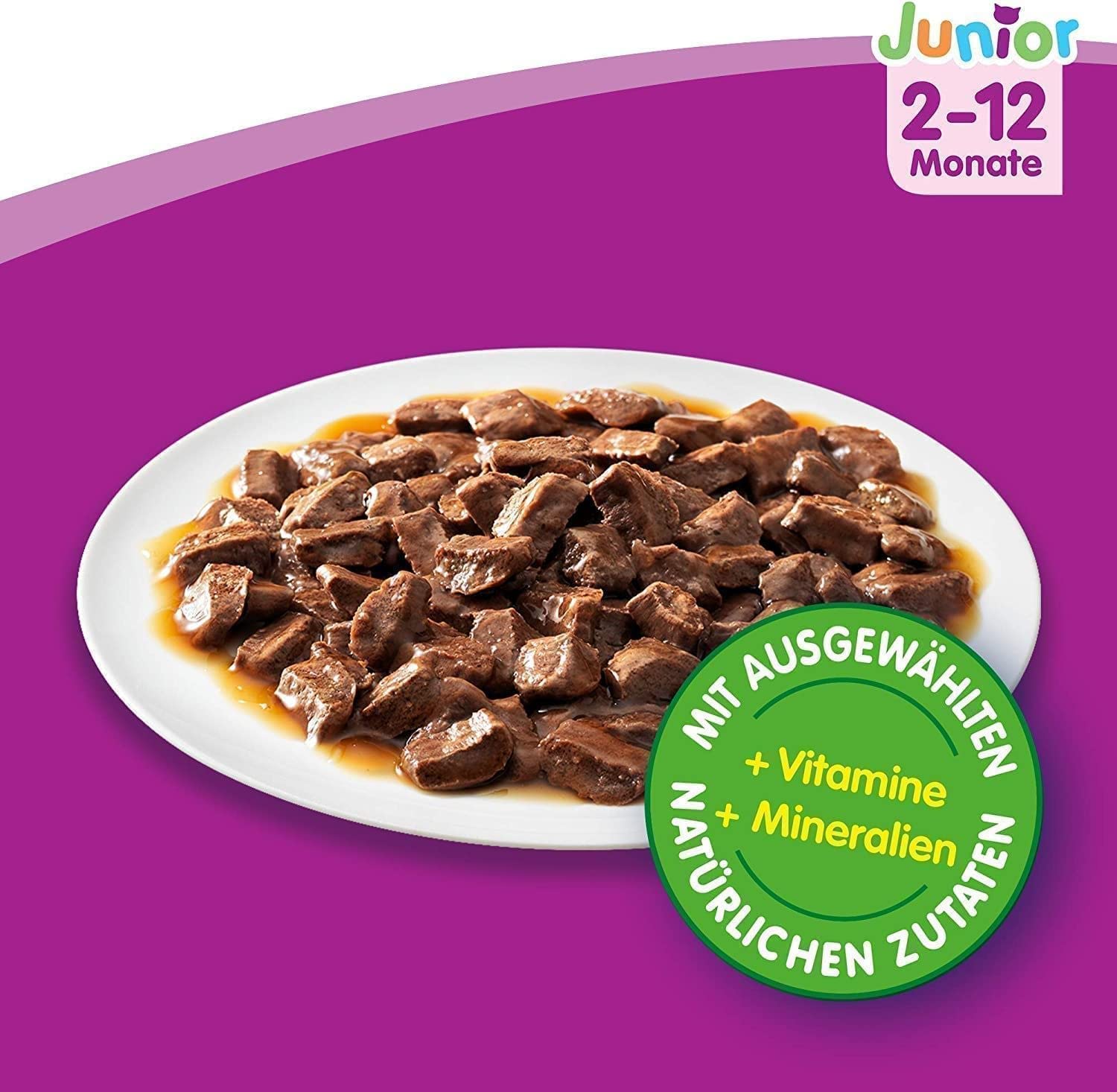 Whiskas Junior Klassik Nassfutter Sauce 84x100g Huhn Rind