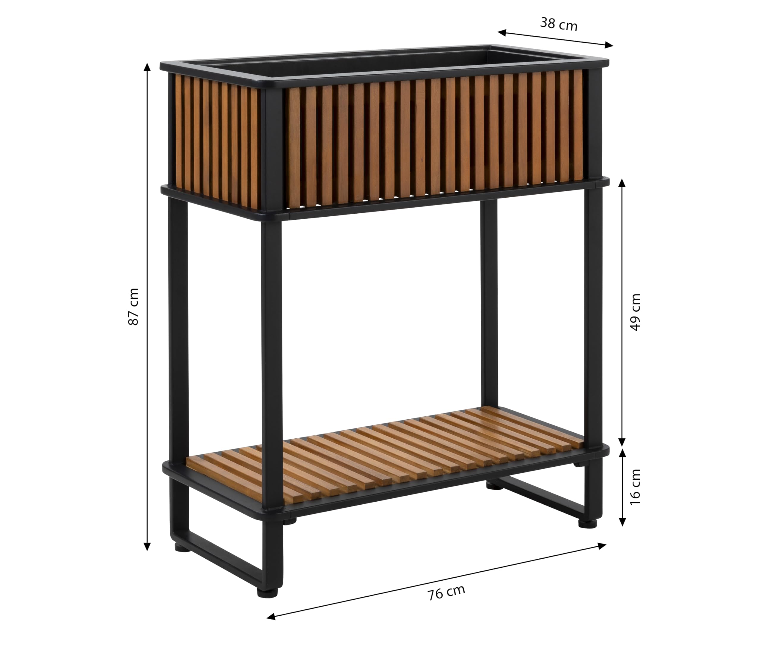 Dehner Boston Hochbeet Akazienholz schwarz-braun Balkon