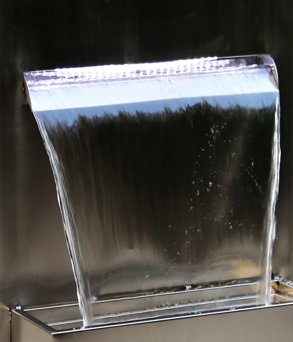 Dehner Gartenbrunnen Dallas 89x46x44 cm Edelstahl LED silber