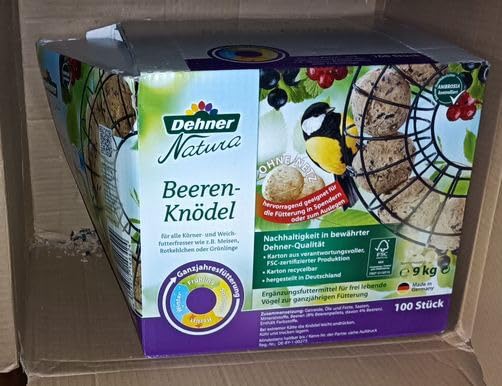 Dehner Natura Meisenknödel ohne Netz Beeren Wildvogelfutter 100x90g
