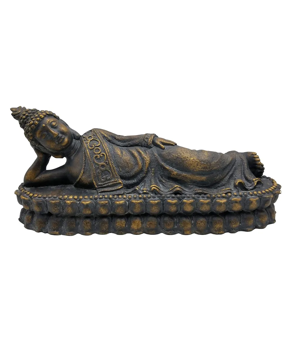 Dehner Premium Lovely Buddha Dekofigur 62,5cm braun gold