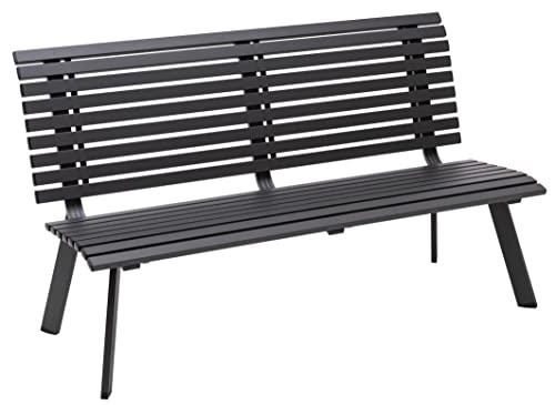 Dehner London Gartenbank 2-Sitzer Alu grau 150 cm