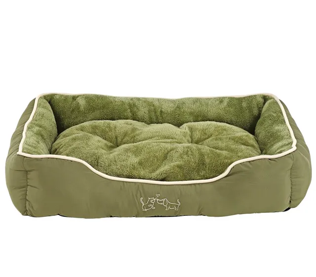 Dehner Sammy Hunde Katzenbett grün 75cm Plüsch waschbar