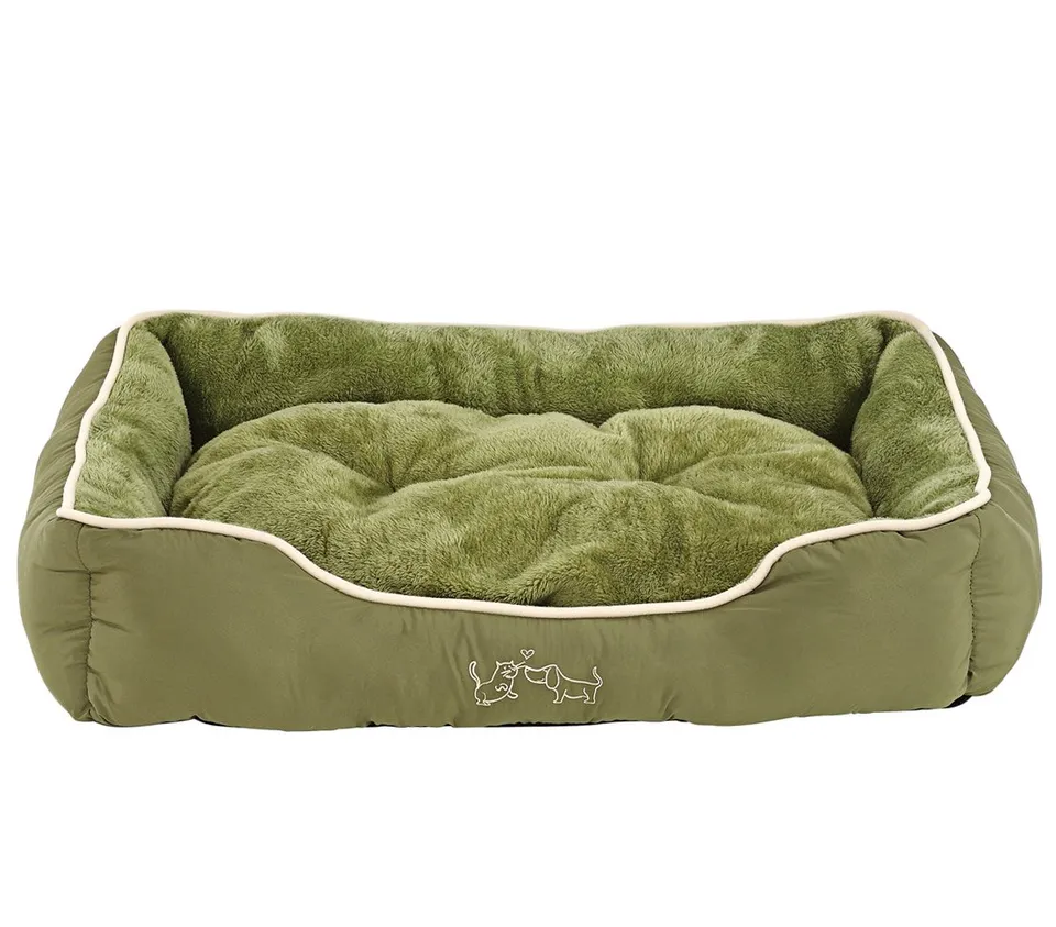 Dehner Sammy Hunde Katzenbett grün 75cm Plüsch waschbar