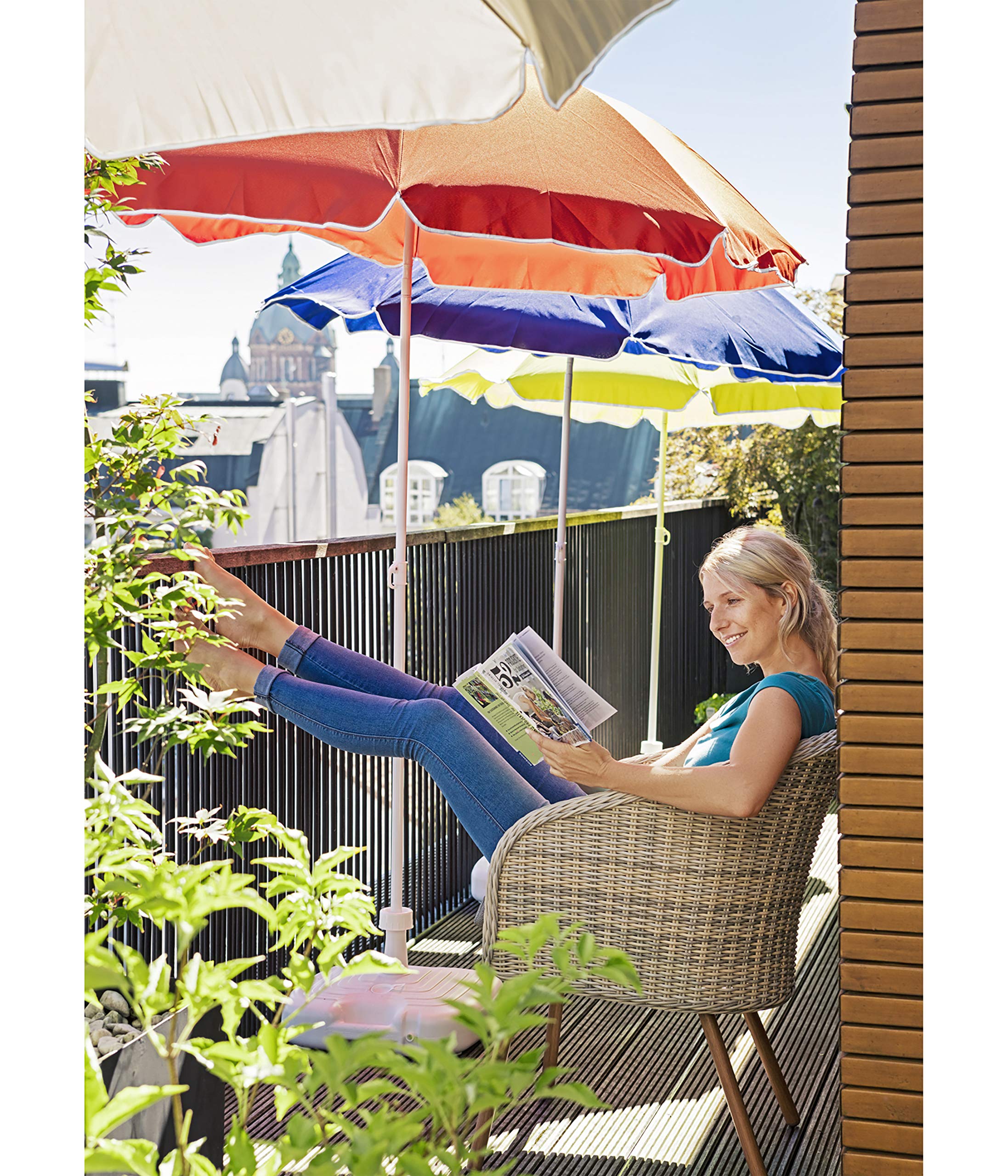 Dehner Gute Wahl Saturn Sonnenschirm orange 200cm
