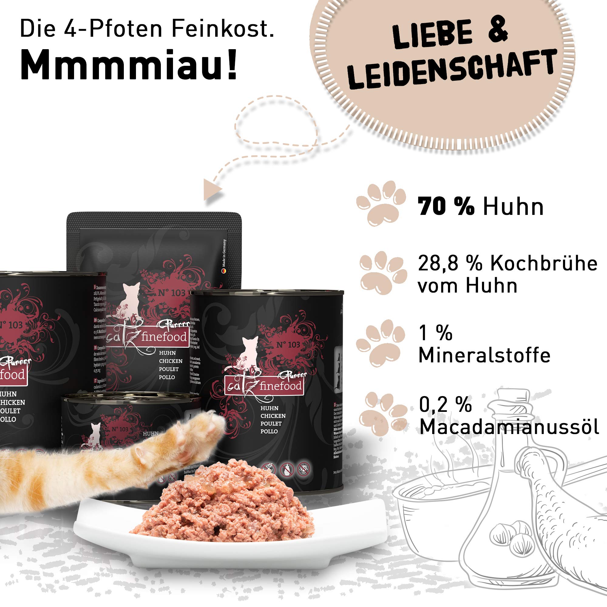 catz finefood Purrrr N° 103 Nassfutter Huhn 8x85g getreidefrei