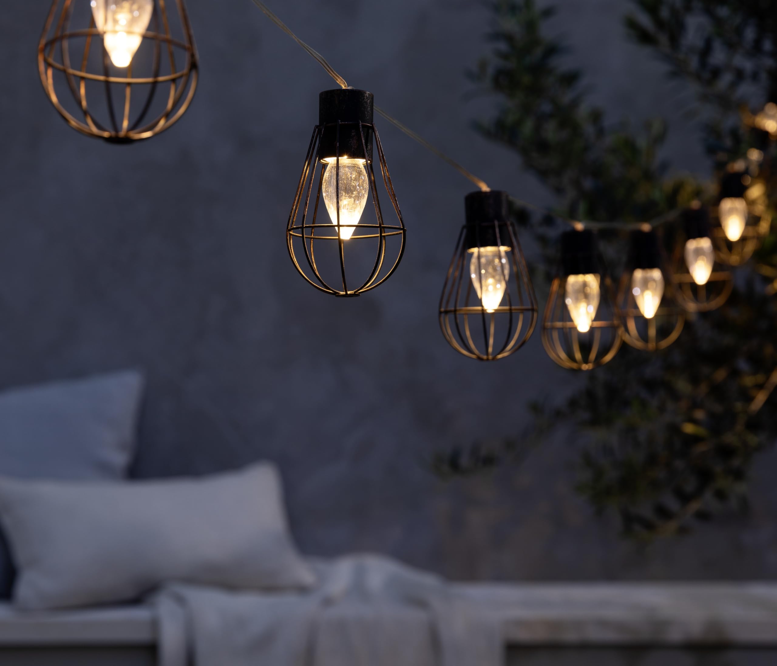 Dehner Premium Lovely Solar Retro Lichterkette 10 LED warmweiß 330 cm