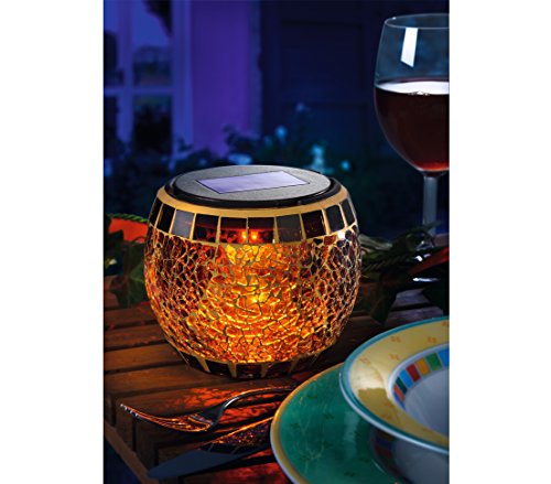Dehner Living Brilliant Solarleuchte Glasmosaik warmweiß