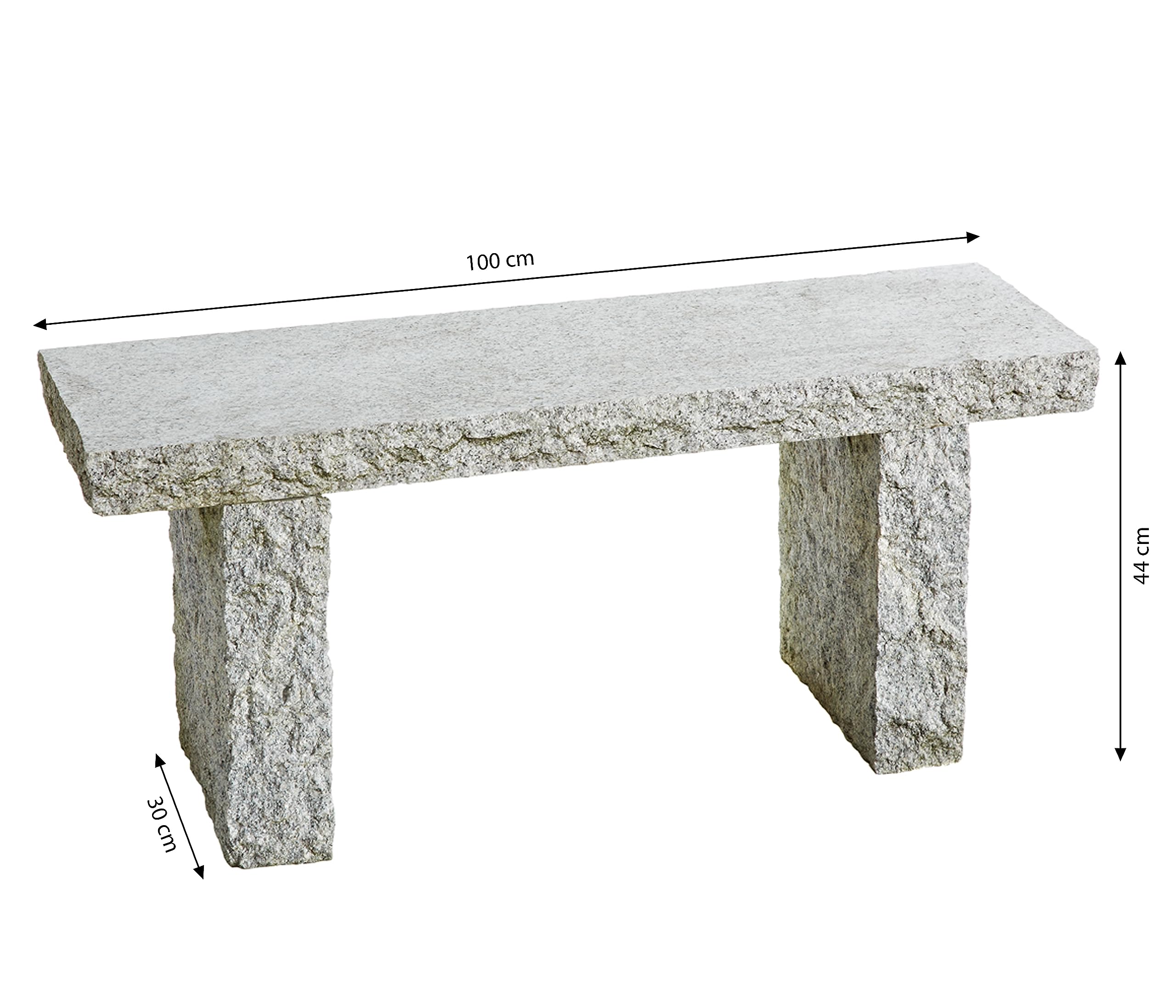 Dehner Fine Nature Gartenbank 2-Sitzer Granit 100 cm