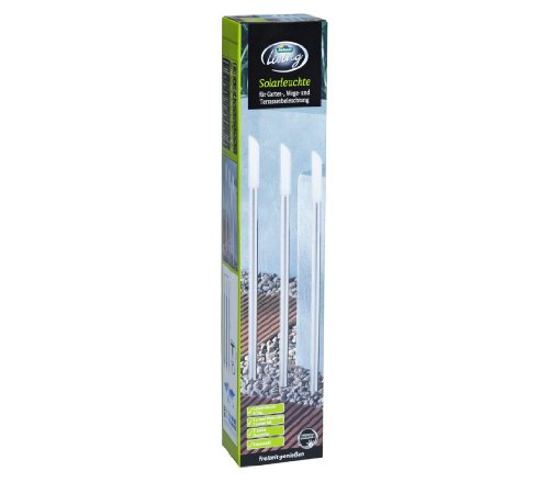 Dehner Premium Lovely Solar Stableuchten Gartenleuchten 3er Set 90cm silber