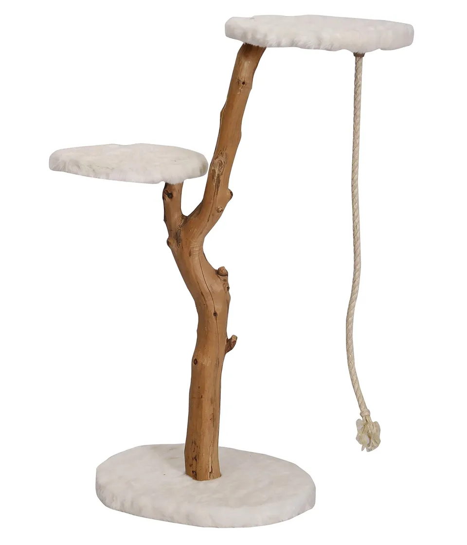 Dehner Premium Lovely Nero Kratzbaum braun-weiß 109 cm Hartholz