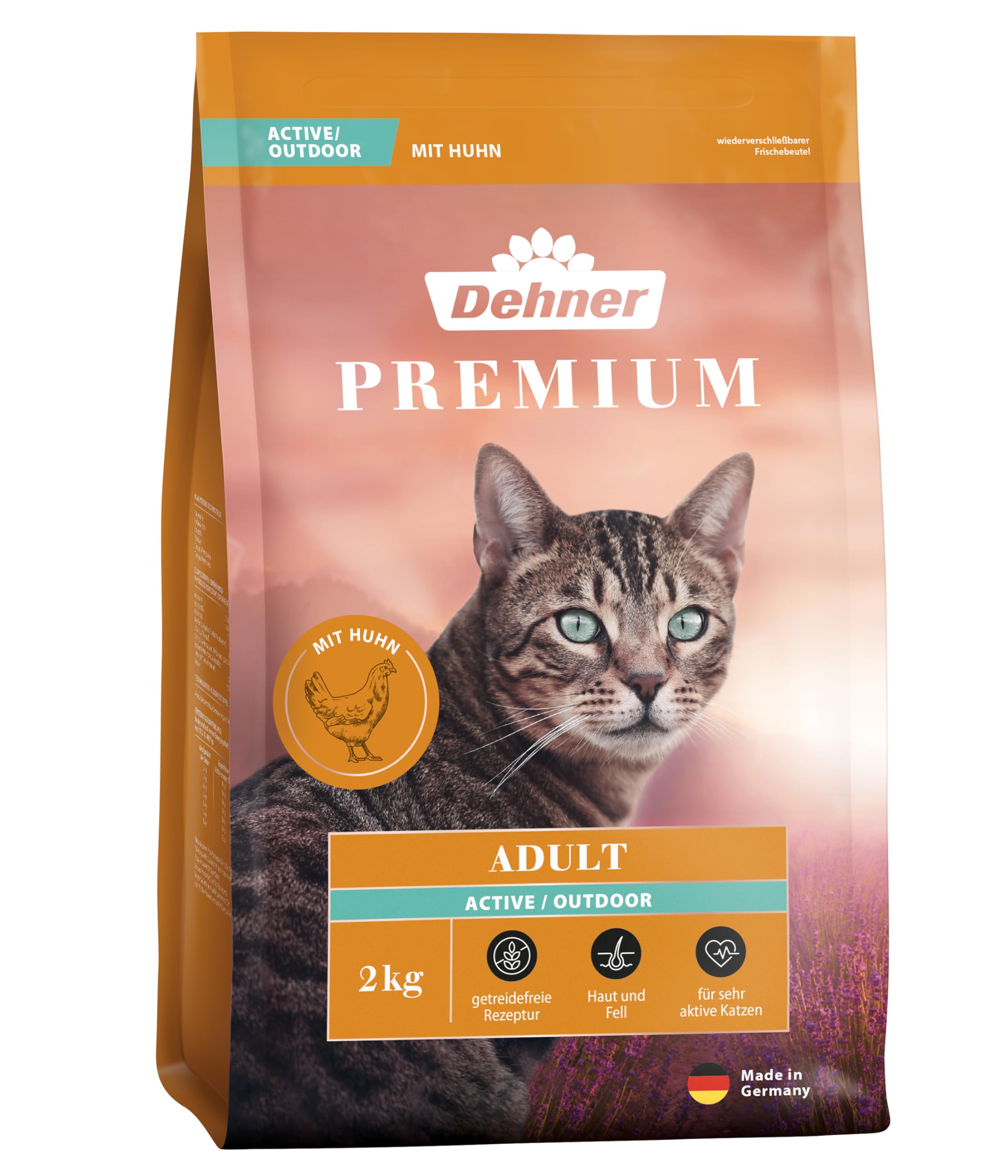 Dehner Premium Active Outdoor Trockenfutter Huhn 2 kg getreidefrei