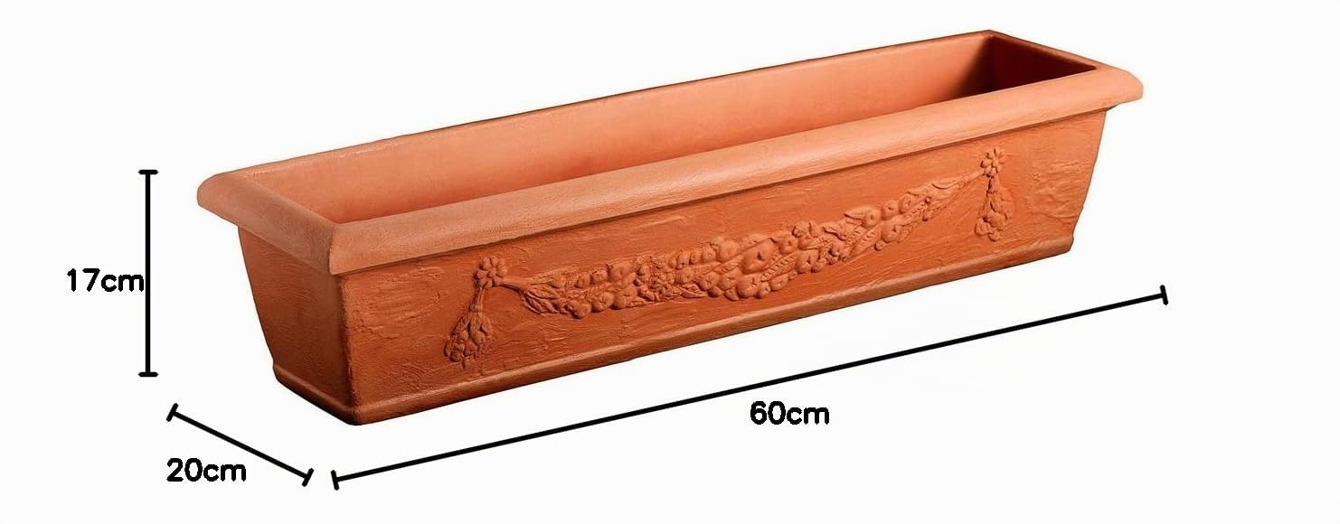 Dehner Firenze Blumenkasten Kunststoff terracotta 60x20x17 cm