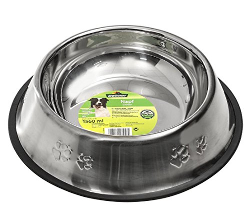 Dehner Premium Lovely Slurpy Hundenapf Edelstahl Ø29,5 cm 1560 ml