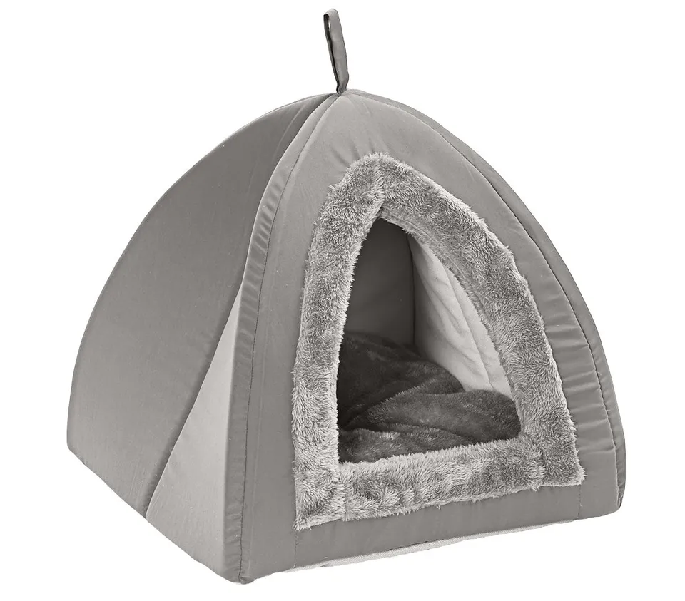 Dehner Lieblinge Findus Katzen Kuschelhöhle Grau 40x40x35