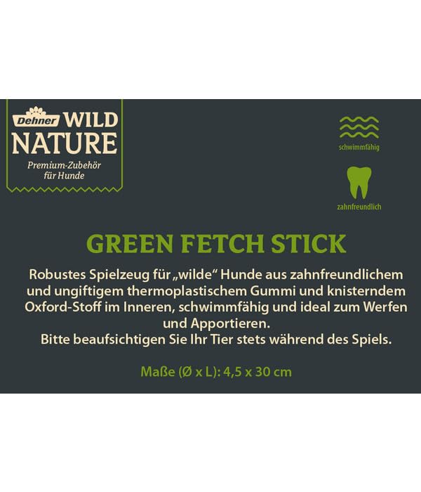 Dehner Wild Nature Green Fetch Stick Hundespielzeug 30 cm