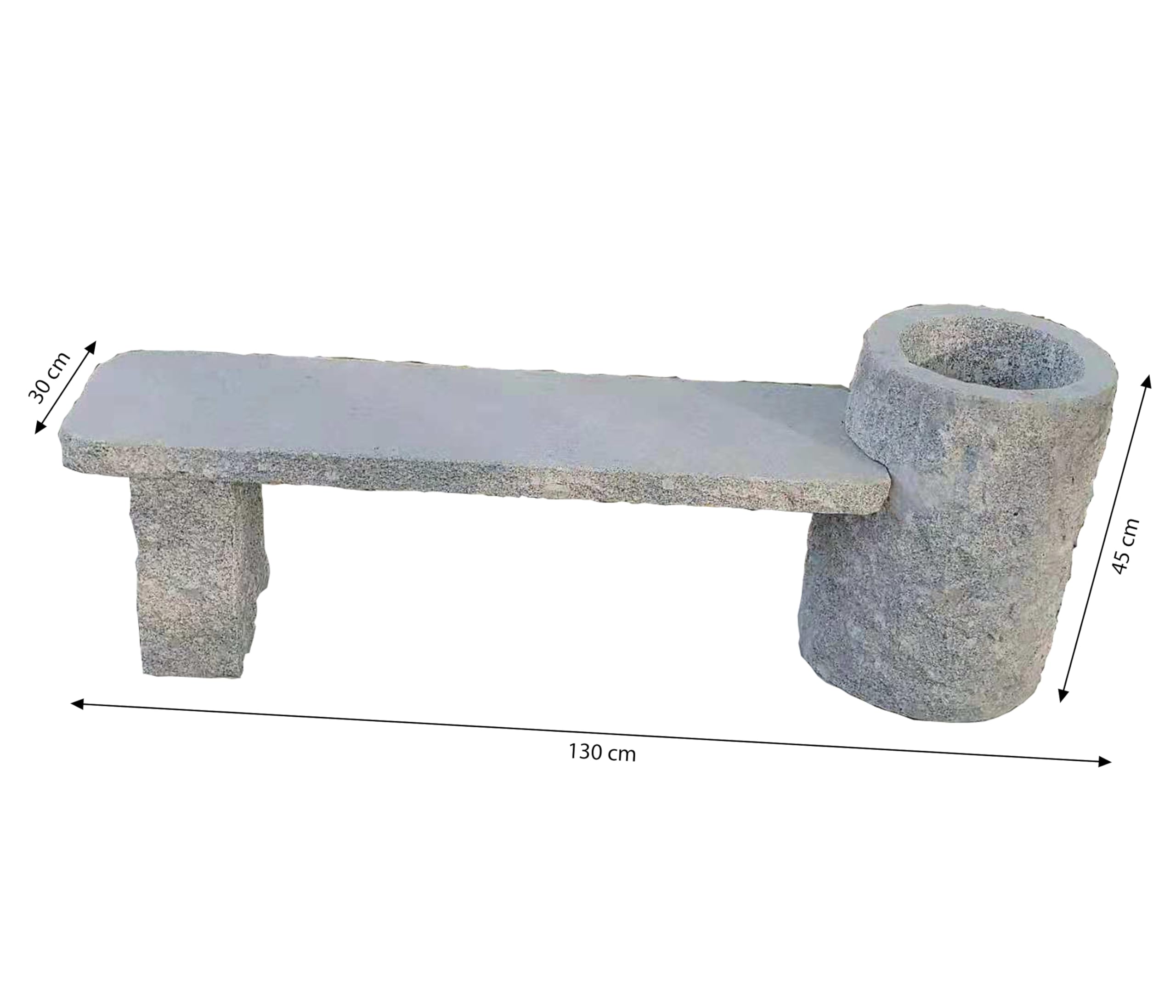 Dehner Flora Gartenbank Granit grau bepflanzbar