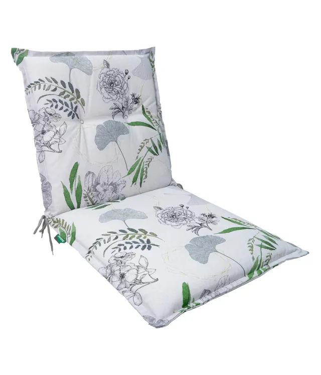 Dehner Premium Lovely Puglia Stuhlkissen hellgrau/grün wasserabweisend