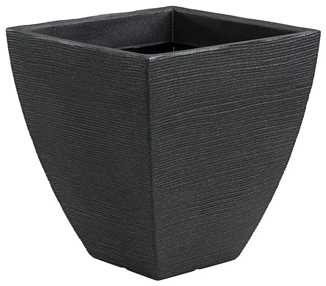 Dehner Capri Pflanztopf Riffel anthrazit 40 x 42 cm
