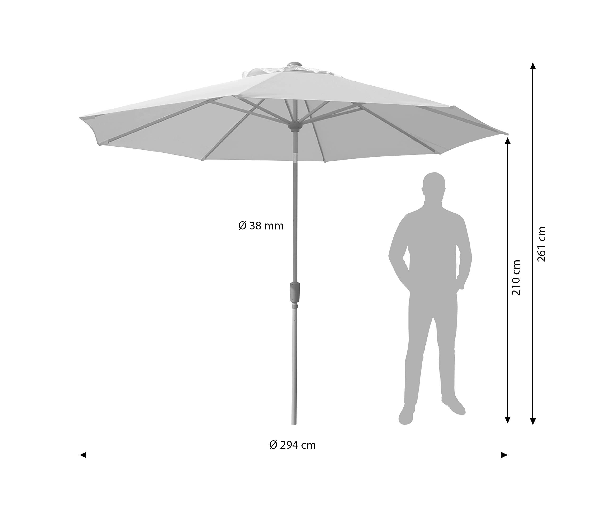 Dehner Milos Sonnenschirm beige Ø 300 cm Polyester