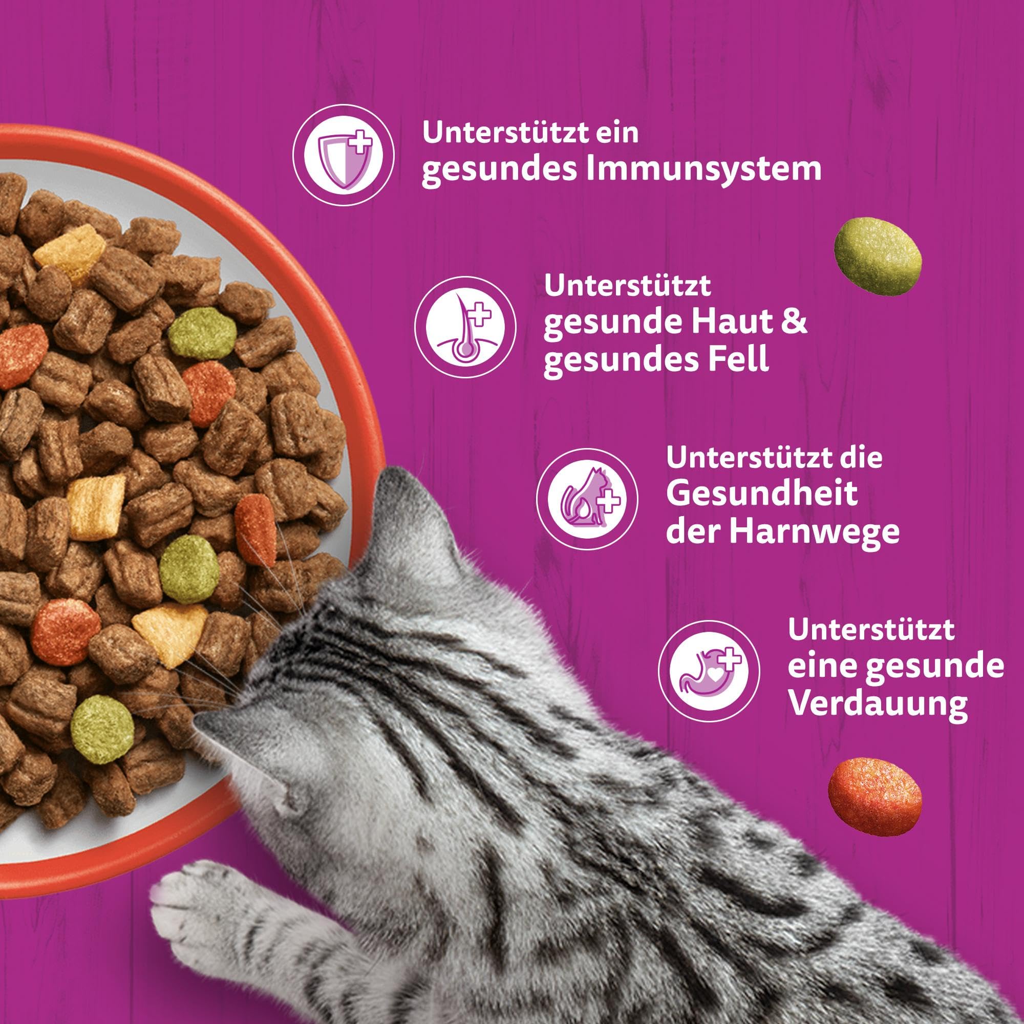 Whiskas mit Rind Trockenfutter 5x800 g Adult