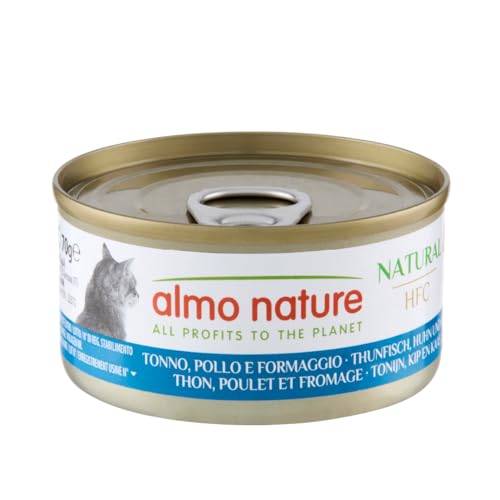 Almo Nature HFC Natural Nassfutter Thunfisch Huhn Käse 6x70g glutenfrei