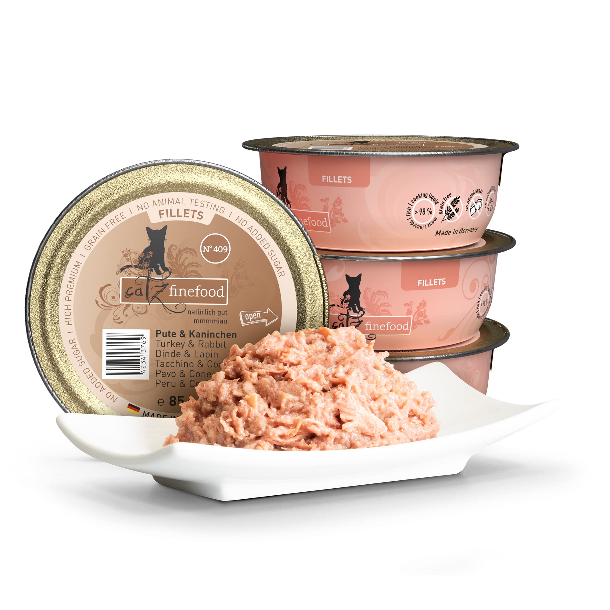 catz finefood Feine Filets Nassfutter Pute Kaninchen 12x85g