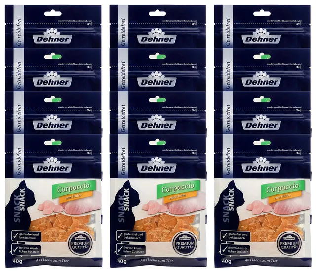 Dehner Premium Lovely Carpaccio Katzensnack Thunfisch 12x40g getreidefrei