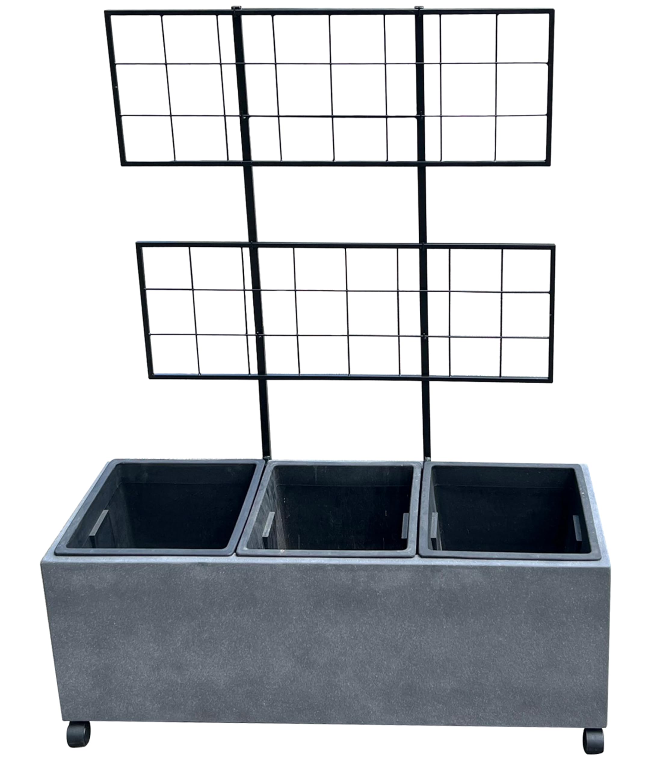 Dehner Milano Spalierkasten grau 100x130x35cm Rollen Beton