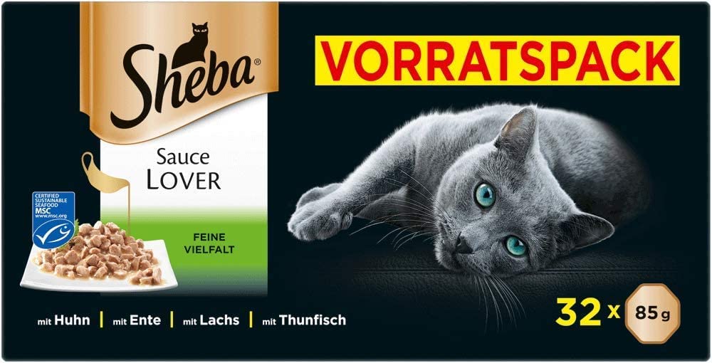 Sheba Sauce Lover Nassfutter Lachs 32x85g in Sauce
