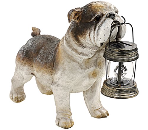 Dehner Premium Lovely Solar-Hund Dekofigur Polyresin 46 cm braun