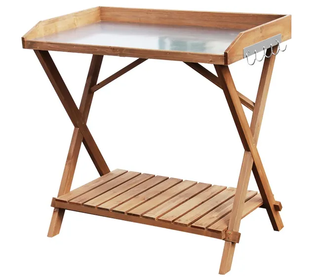 Dehner Premium Lovely Victoria Pflanztisch Holz natur 90x87x51